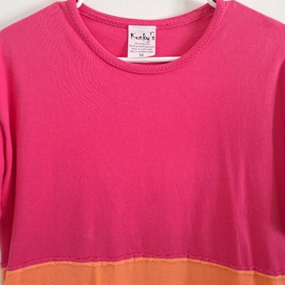 Kunky’s Orange & Pink T-Shirt Shift Dress - Picture 3 of 9